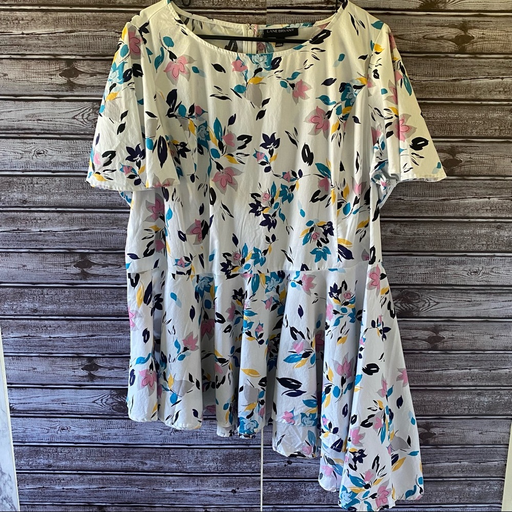 Lane Bryant Floral Print Babydoll Tunic Top‎ Size 20